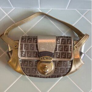Fendi Y2K Bag Metallic Gold Vintage